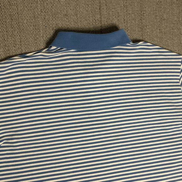 Polo Ralph Lauren Knit Polo Shirt Mens XXL Blue Striped Jersey Knit Casual Pony - Picture 7 of 11